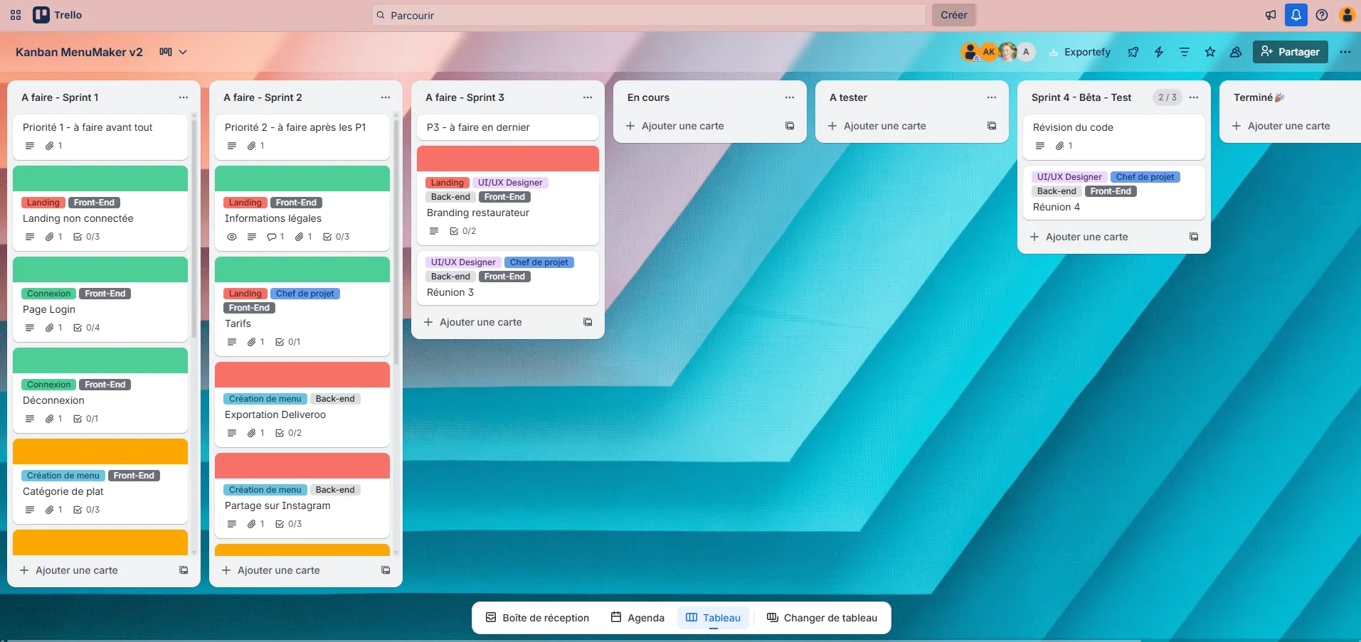 Projet pour une 1ère expérience avec les méthodes Agile et Scrum